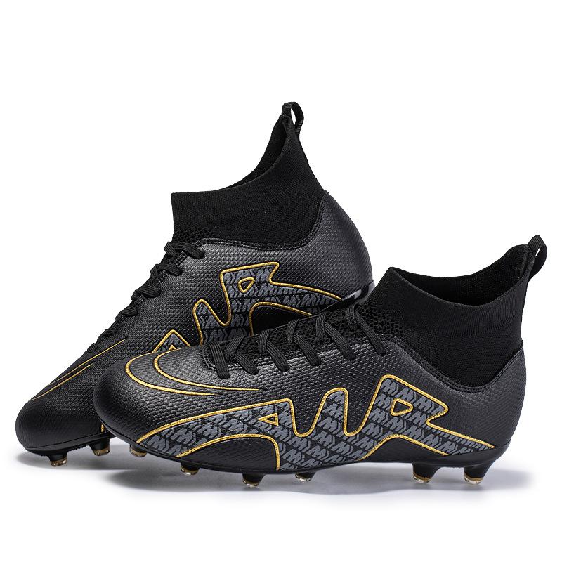 Overseas Men And Women Adult High-Top Breathable Football Shoes Artificial Grass Training Shoes Outdoor Football Anti-Skid Nails
