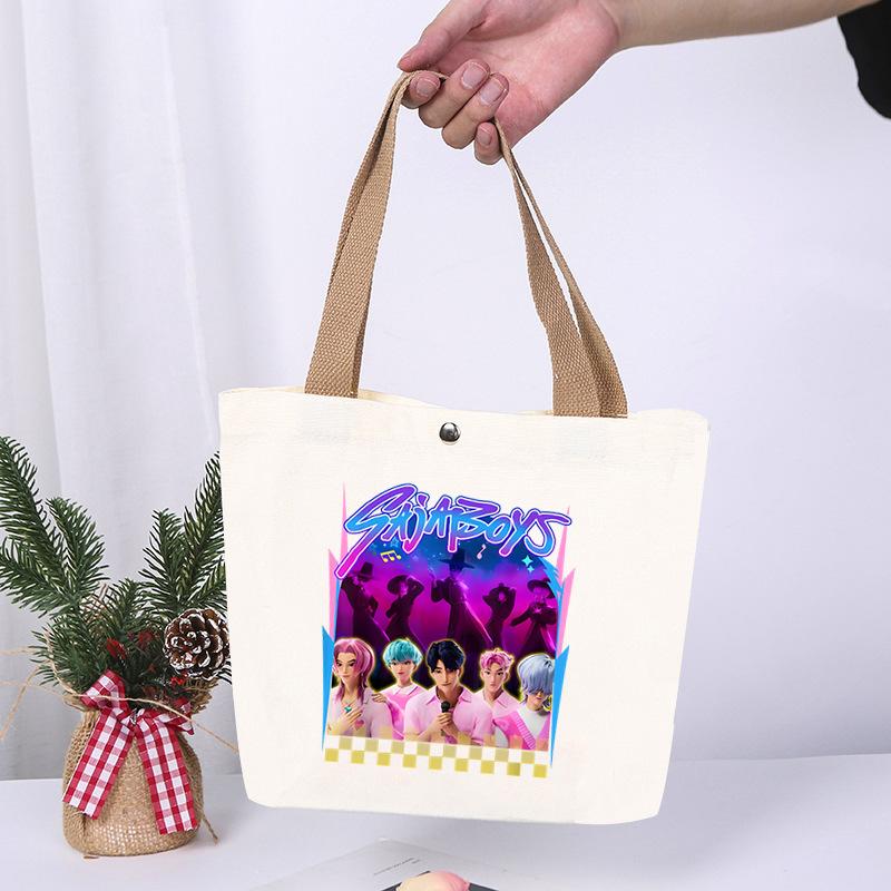 K-Pop Anime Cartoon Printed Student Fashion Casual Canvas Bag Going Out High Value Portable Shoulder Bag