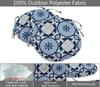 Vargottam Indoor Outdoor Round Bistro Chair Cushions Block Print 15-Inch Bistro Chair Pads Waterproof Seat Chair Cushion For Home