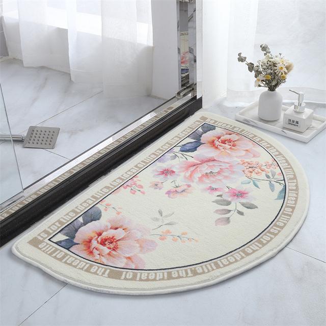 

Коврик для ванной в пасторальном стиле, быстросохнущий, впитывающий, коврик для душа, нескользящий, плюшевый, коврик для входной двери в гостиную, домашний декор L80xW50cm L