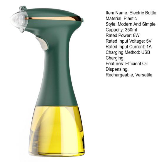 Electric Oil Sprayer 350ml Kitchen Atomized Oil Spray Bottle Rechargeable Oil Dispenser