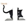 1 Pair Metal Bookends Whimsical Cat Design Decorative Bookends Rounded Edges Book Holders Office Library Decoration