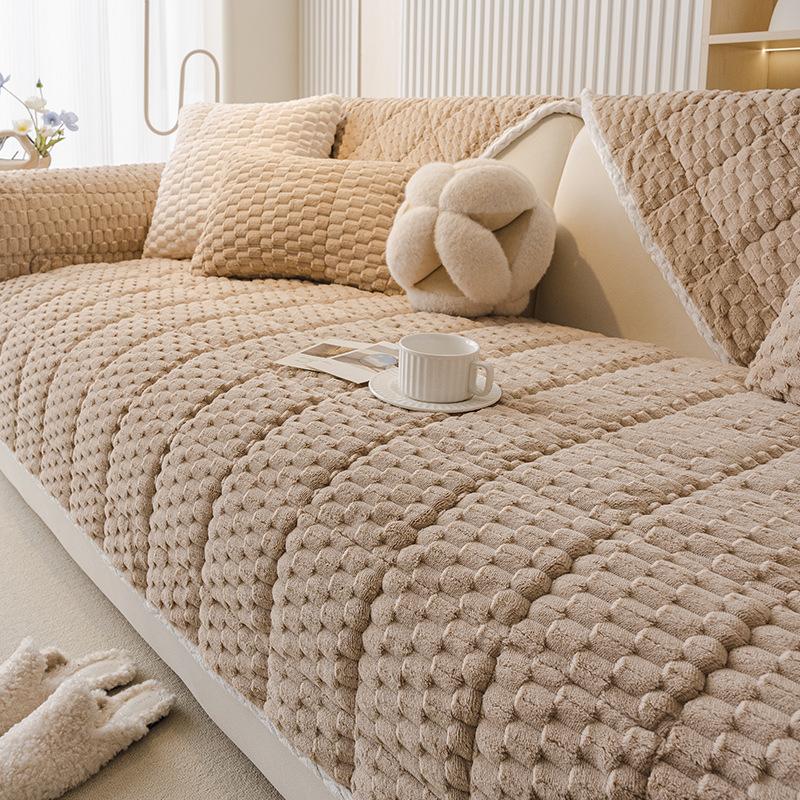 

Новое трансграничное полотенце-чехол для дивана, прямой ряд, нескользящая подушка для сиденья питомца, сотовый флис, утолщенная подушка для дивана 70*70cm