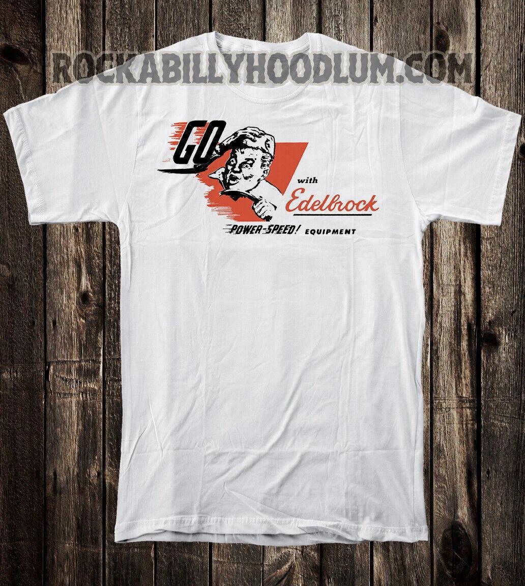Retro Hot Rod Tee T Shirt Vtg Art Drag Race Racing Speed Shop Edelbrock GO! 2XL