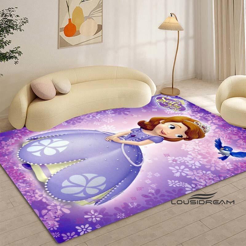 Cartoon Sofia die Erste Prinzessinnen-Muster Teppich - Raumdeko, Maschinenwaschbar und Weich, Perfekt für Schlafzimmer Spielmatte, Wohnzimmer
