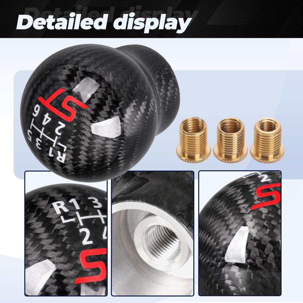 RS Carbon Fiber 6-Speed Gear Shift Knob for Focus Fiesta