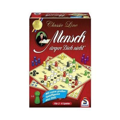 Jeu de société - SCHMIDT - Mensch ärgere Dich nicht - 2 à 6 joueurs - Grand plateau - Figurines en bois