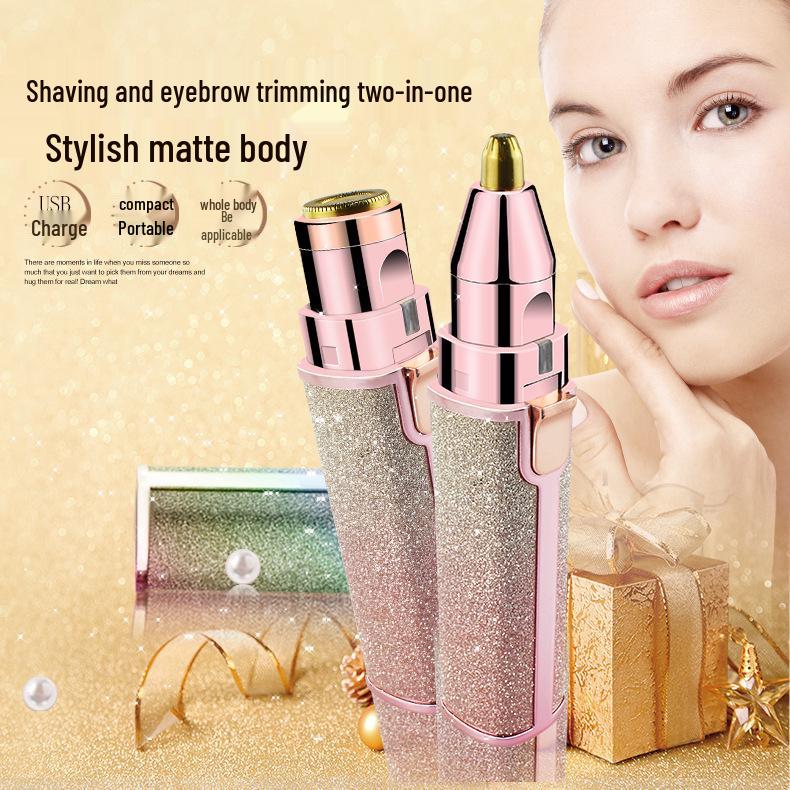 Japanese USB Lipstick Eyebrow and Body Trimmer: 2-in-1 Electric Painless Epilator