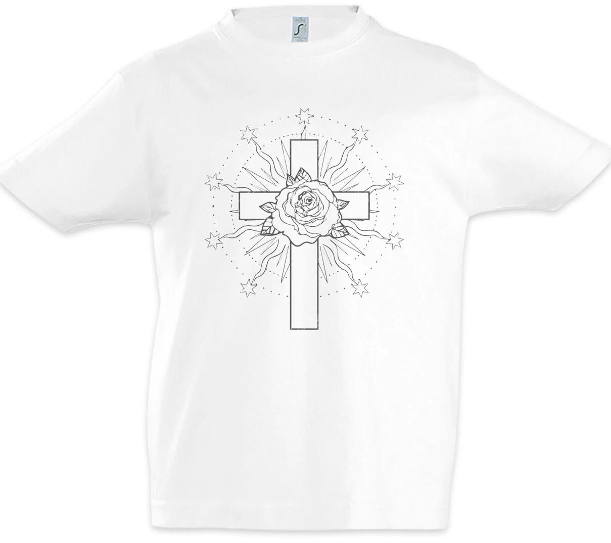 Rose Cross III Kids Boys kids boys T-Shirt Symbol Tattoo Roses Cross Roses Christian 110
