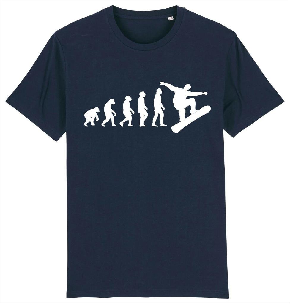 Unisexs Summer Fashion Casual Shortsleeved Shirt Evolution Of A Snowboarder Snowboarding Tshirt Round Neck Short Sleeved