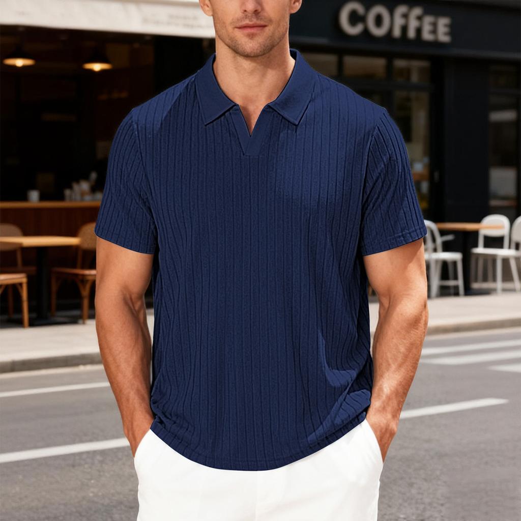 Herrenhemd Revers Knopfleiste Handtuch Stilvoll Atmungsaktiv Täglich Hemd