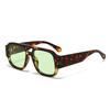  Fashion Women Double Bridges Square Sunglasses Candy Color Retro Wide Legs Men Sun Glasses Shades UV400