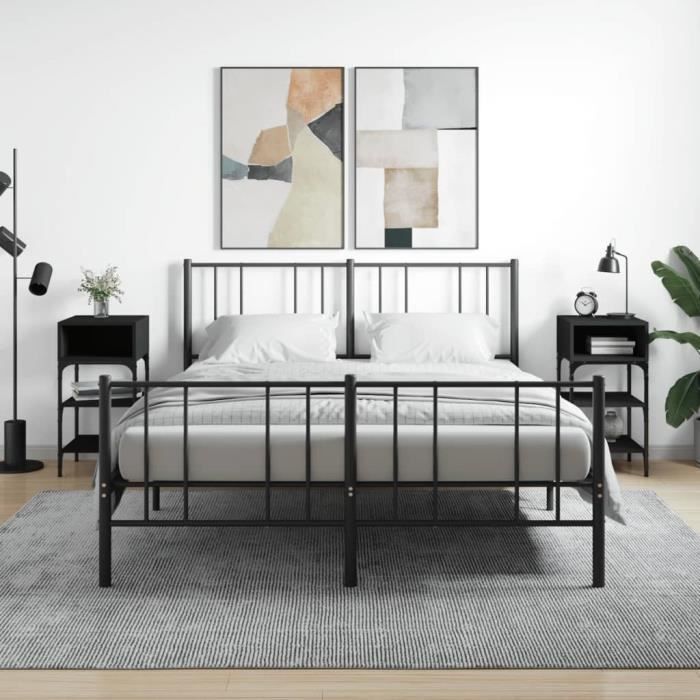 VidaXL Bedside Tables 2 Pcs Black 35x34.5x70 Cm Engineered Wood 825884