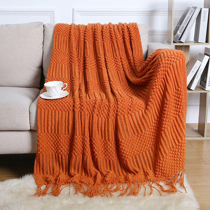 Nordic Tassel Sofa Throw Blanket - Air Conditioning Nap & Hotel Bed Runner, Summer Bed Flag, Bed End Blanket