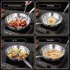 304 Stainless Steel Frying Pan Non Stick Pan Fried Steak Pot Uncoated Wok Kitchen Cookware for Gas Stove and Induction Cooker