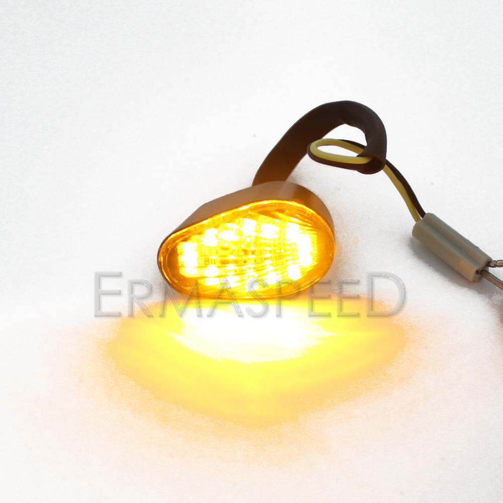 Motorcycle Flush Mount LED Turn Signal Light  Amber Lamp 12V Universal Motorcycle Indicators For YZF R1 R6