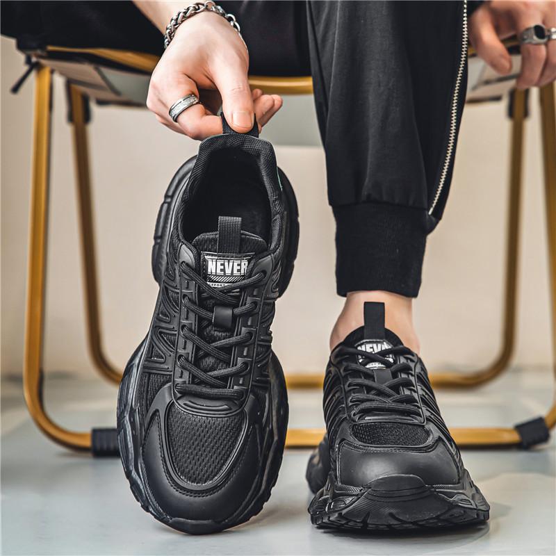 Autumn breathable mesh platform dad shoes new casual platform + shock sports shoes fashionable height-increasing men's shoes