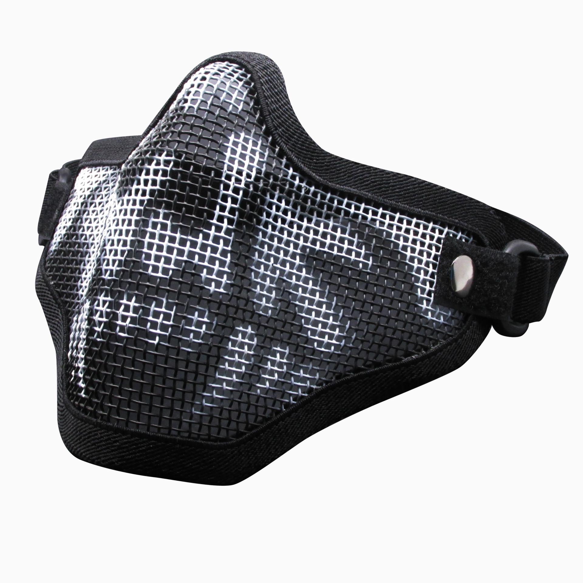

Skull Tactical Half Face Steel Mesh Mask for Wargame Protection Mud Skull (Single Strap)