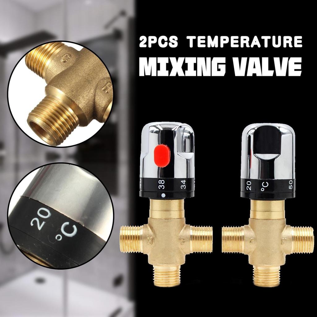 Brass Water Temperature Control Valve - Accurate & Safe Thermostatic Mixing Valve for Easy for Basin Installation