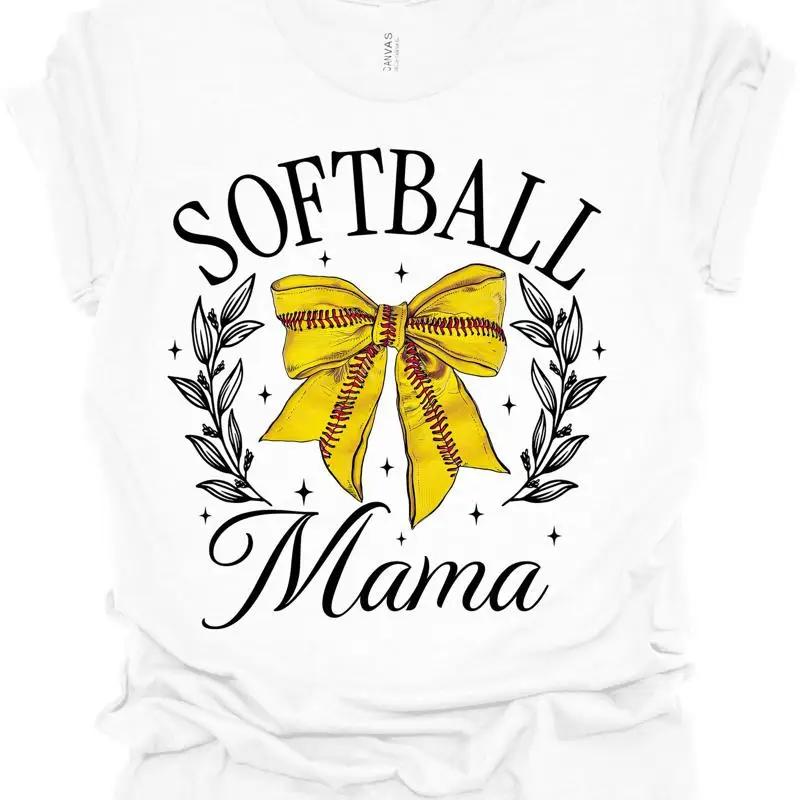 Trenz T Shirt Company Softball Mama Bow Unisexs
