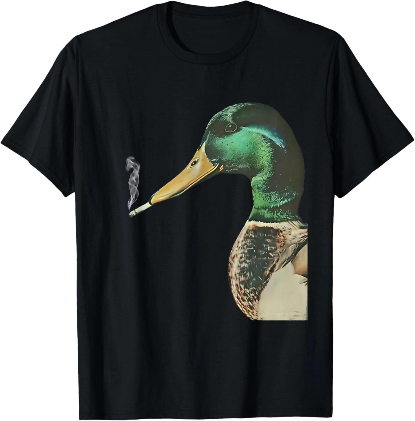 Mallard Smoking Cigarette Meme Funny Mallard Duck Hunting T-Shirt M