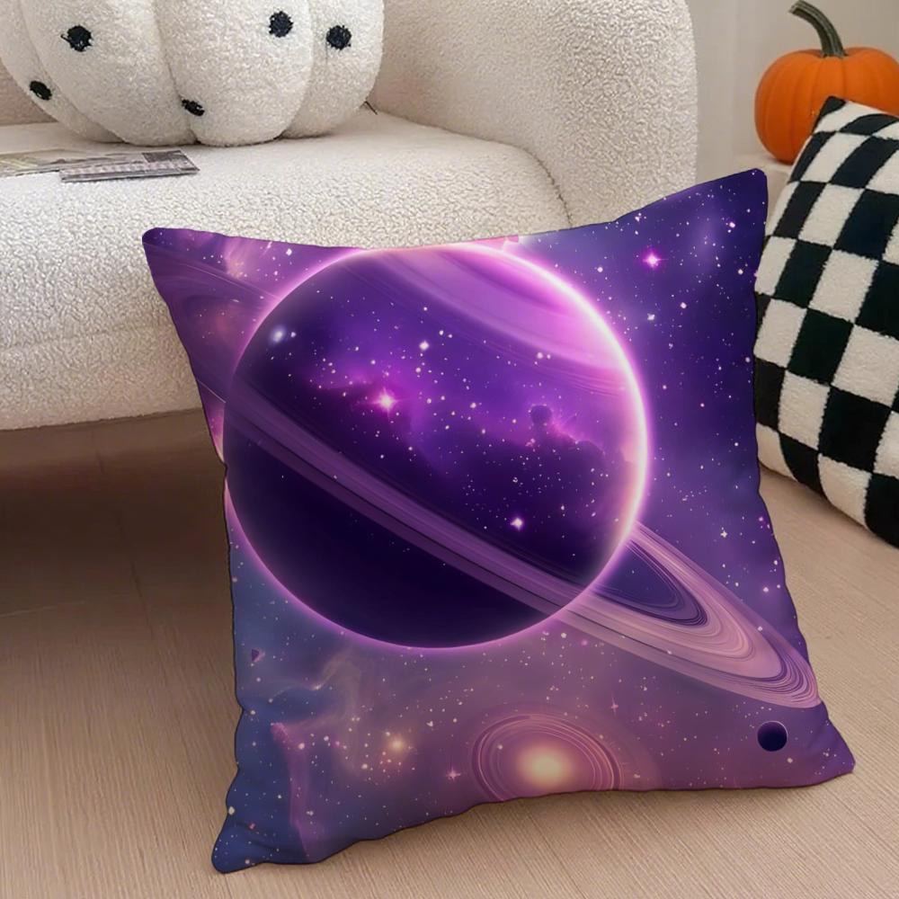 Space Starry Sky Cushion Cover Throw Pillow Cover Hidden Button Durable Polyester Chair Cushion