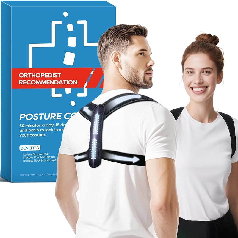Posture Corrector for Women and Men, Hunchback Posture Corrector, Relieves Neck/Shoulder/Back Pain at the Source, Adjustable and Breathable Upper Posture Corrector-Standar