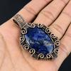 Sodalite Pendant, Handmade Gemstone Pendant, 999 Copper Wire Wrapped Pendant Antique Jewelry, For Engagement Gift