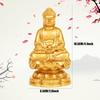 Shaka Nyorai Buddha Statue, Seated Buddha Statue, Object, Protection from Evil, Good Fortune, Feng Shui, Auspicious Item, Entryway Ornament (A-Gold)
