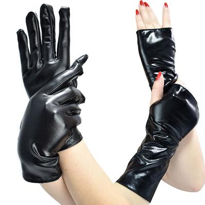 Cosplay Hip-Hop Dance Gothic Punk Black Gloves Leather Gloves Dress Up Halloween