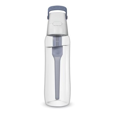 Láhev na čištění vody SOLID přenosná láhev typu čistička vody Láhev na vodu s 1 kazetou Japonská tmavá [Originální produkt] (700 ml, šedá)