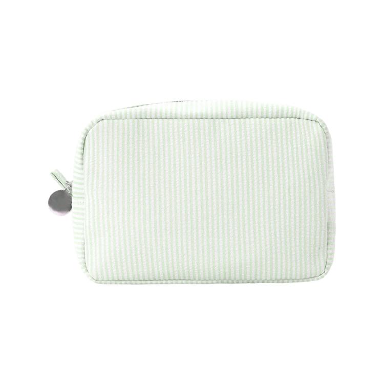

Stripe Makeup Bag Portable Cosmetic Bag Travel Toiletry Bag Cosmetic Brush Case Makeup Storage Bag Lovely Wash Bag світло-зелений колір