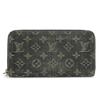 Used Purse Zippy Wallet M95614 Zip Around Monogram Denim Noir Black Accessory