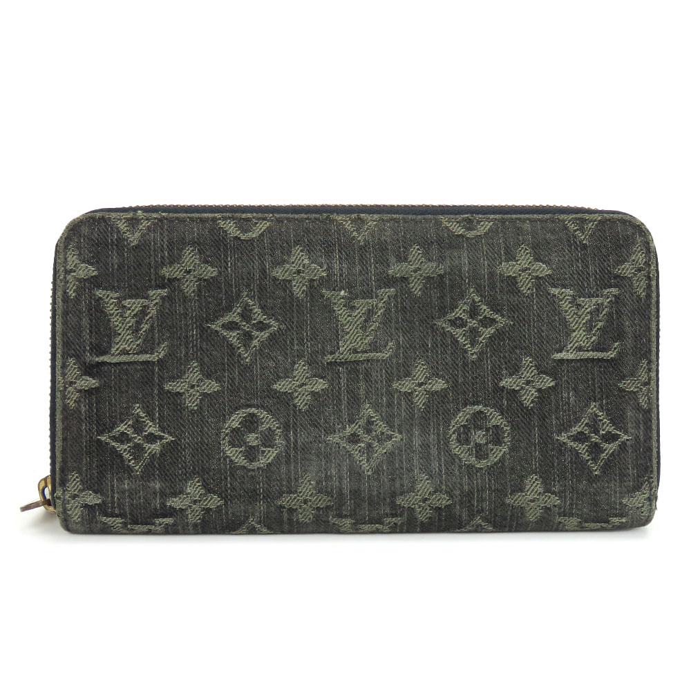 Used LOUIS VUITTON Purse Zippy wallet M95614 Zip Around Monogram denim Noir black Accessory