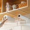 Kitchen Hanging Metal Tissue Rack Cabinet Non Perforated Roll Paper Cling Film Storage Rack Home Wall Mounted Cloth StorageRacks
