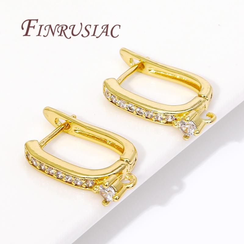 1-2Pairs/Lot Fasteners For Earrings Wholesale 18K Real Gold Plated Hooks For Earring,DIY Women's Earrings Accessories,Earwires