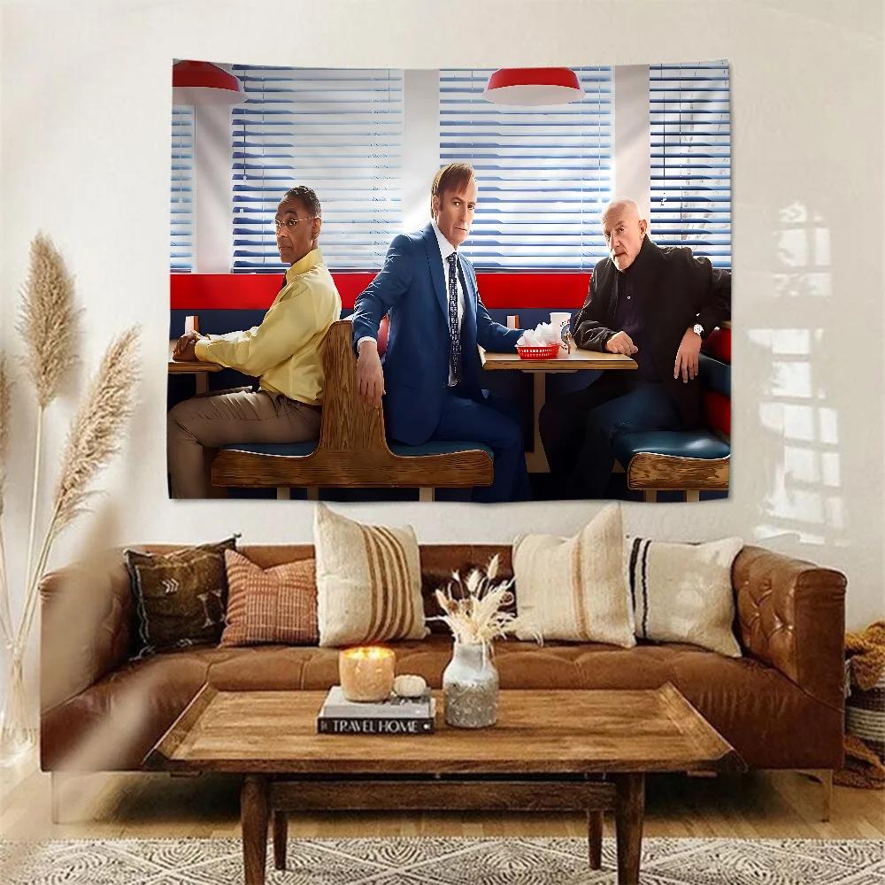 Classic Movies Better Call Saul Cartoon Tapestry Hippie Flower Wall Carpets Dorm Decor Art Home Decor