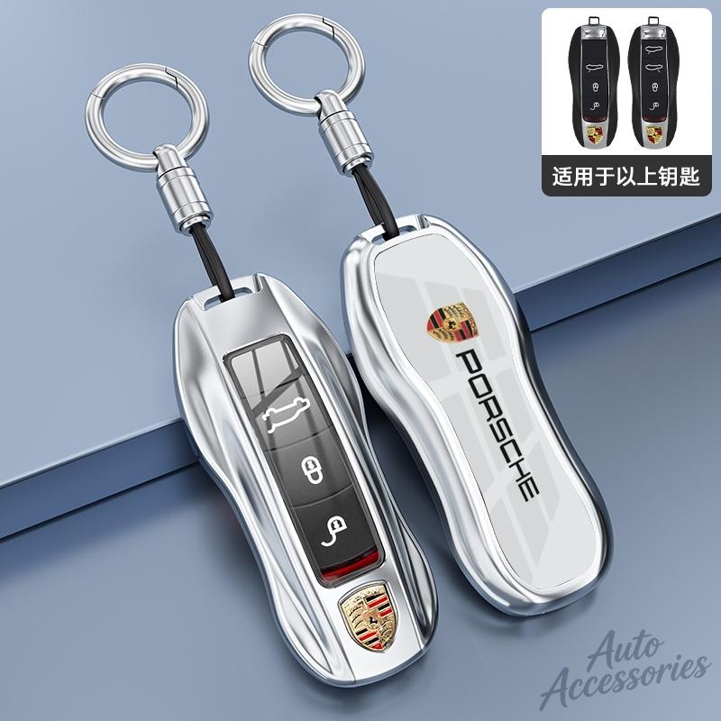 AABK1 3 4 Buttons Car Key Case Cover Fob Shell Bag For Porsche 718 Cayenne Panamera 911 Macan Key Case Key Cover Taycan Cayman Boxster