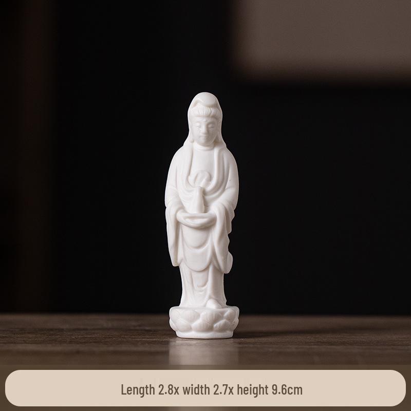 

Креативная керамическая мини-статуэтка Будды Гуаньинь: Элегантное украшение чайной комнаты и гостиной.
