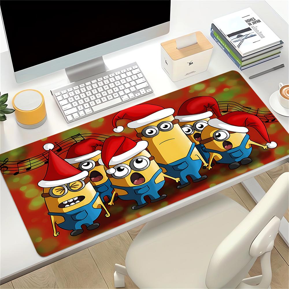 Christmas Minions Large Gaming Mouse Pad Nonslip Rubber Base Waterproof Desk Mat For Office Pc Laptop