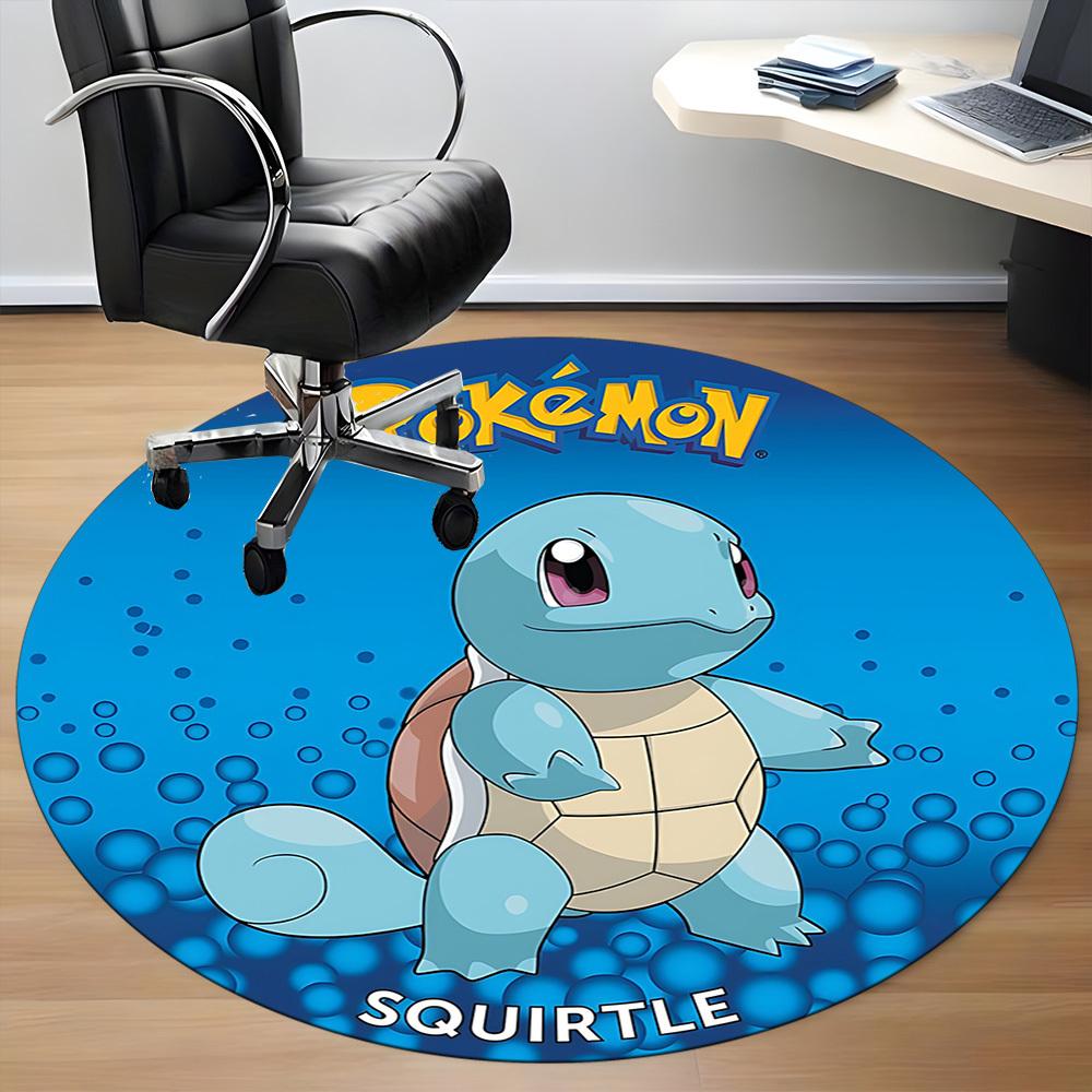 1pc Pokemon Squirtle Office Round Area Rug,  Under Office Chairs Bedroom Living Room Home Decor a0926070