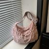 New Corduroy Crossbody Bag Polka Dot Large Capacity Shoulder Bag Butterfly Knot Tote Bag