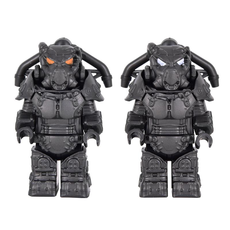 MOC Militare X01 Armatura Soldati Mini Anime Azione fallouts Figure Armi Robot Cavalieri Blocchi Mattoncini Fai da te Giocattoli regali