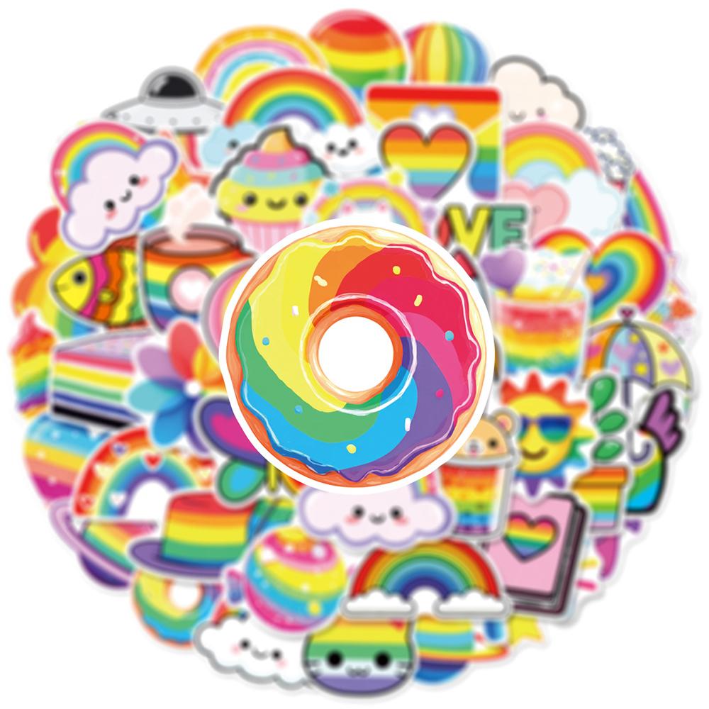 10/30/50psc Cute Cartoon Rainbow Graffiti Stickers Decals DIY Laptop Scrapbooking Phone Case Diary Stationery Decoration Sticker