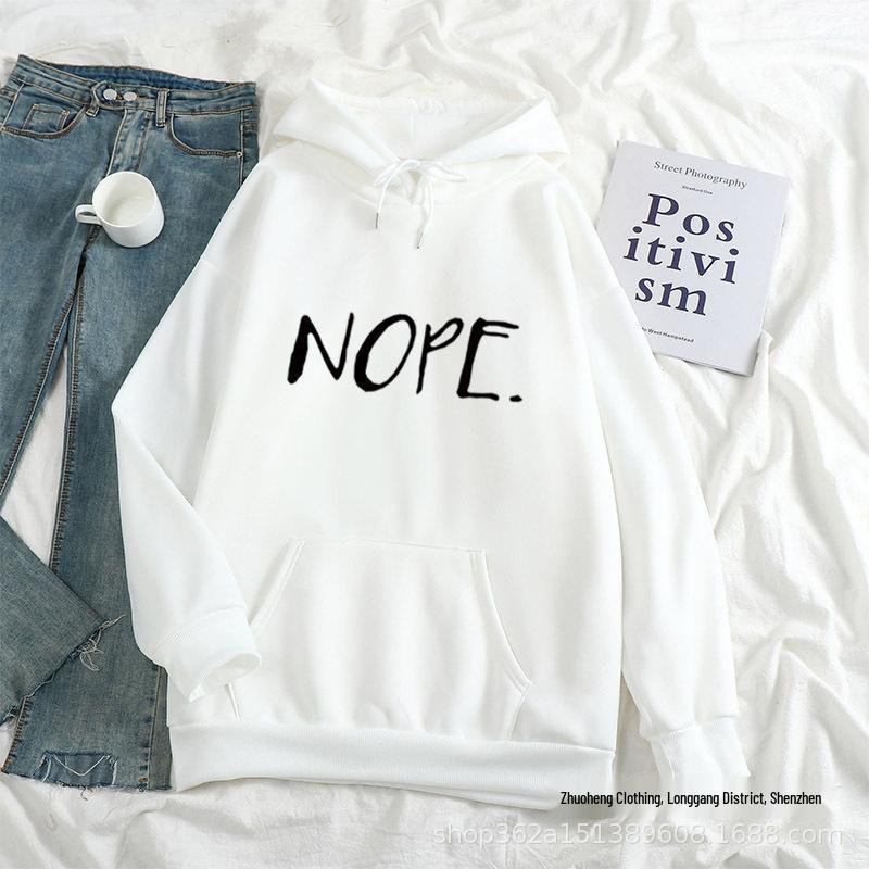 Unisex Hooded Sweatshirt: Casual Autumn/Winter Loose Fit with Letter Print Trendy Design for Students