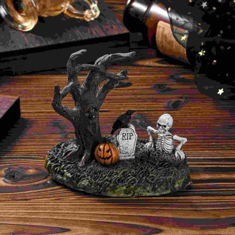 New Halloween landscape decoration, resin ornaments, creative ghost festival dead tree branches home desktop decorations