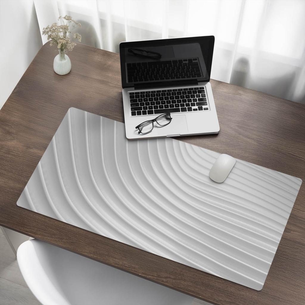 Anti-slip Protective Desk Mat with 3D Wavy Lines Graphics 100x50 Cm