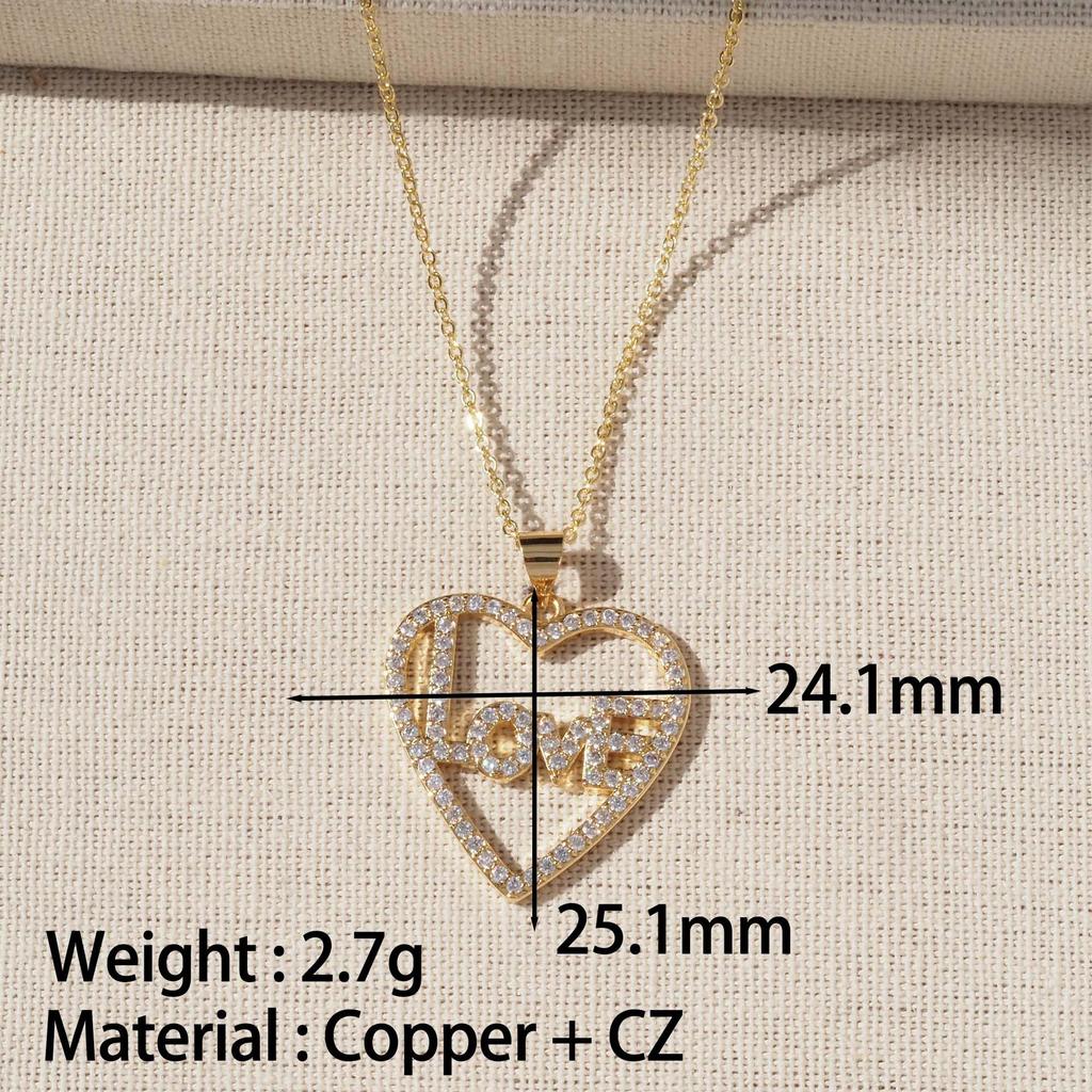 Gold-Plated Heart Pendant Necklace - Simple Heart-Shaped Clavicle Chain for Women
