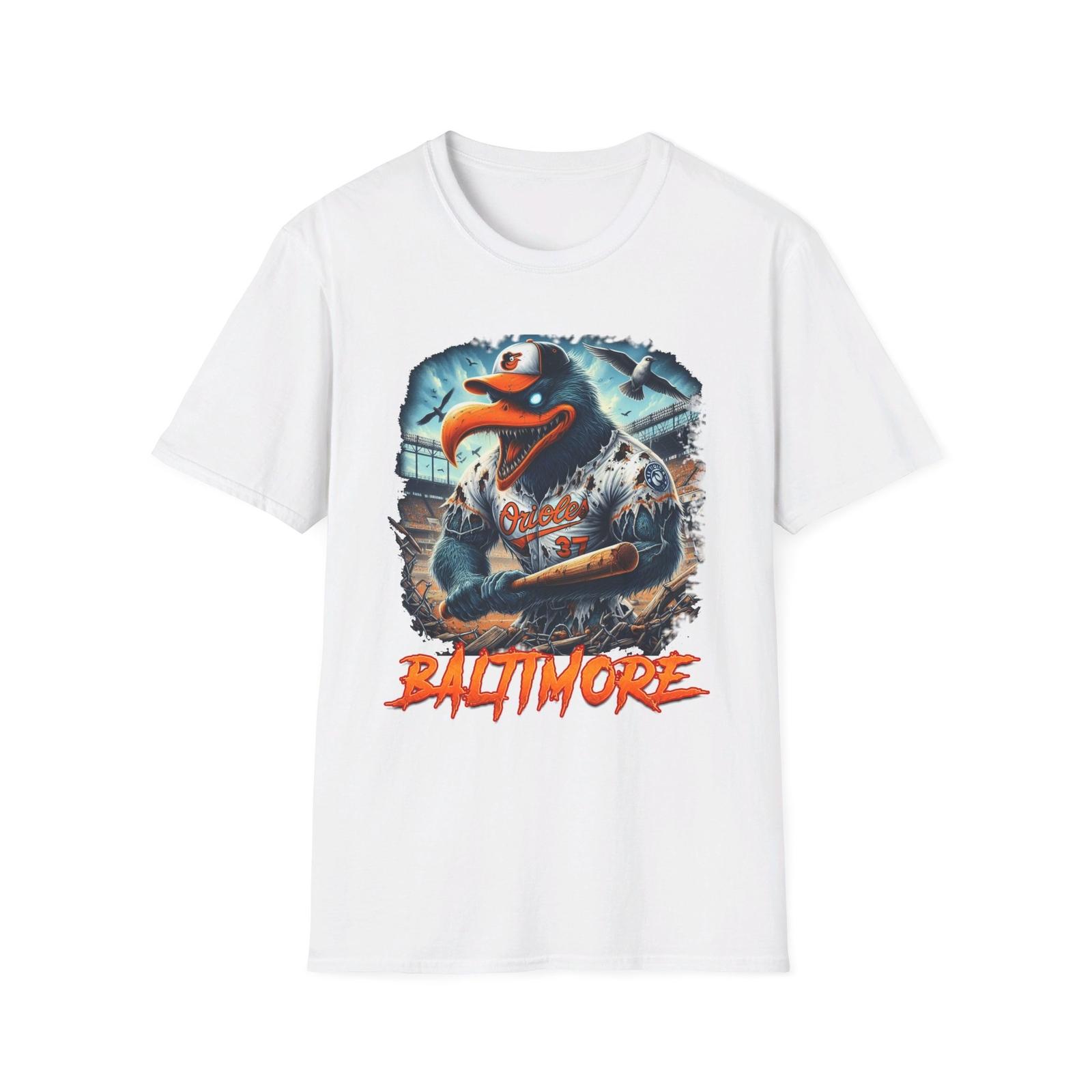 Футболка Baltimore Orioles Horror Mashup - Ужасающе Уникальная Фан-Экипировка S разноцветный