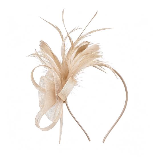 Dame Blomsterfjer Pandebånd Retro Net Blomster Pandebånd med Fjer Te-fest Hårpynt Fascinators Hår Accessories til Cocktailfester